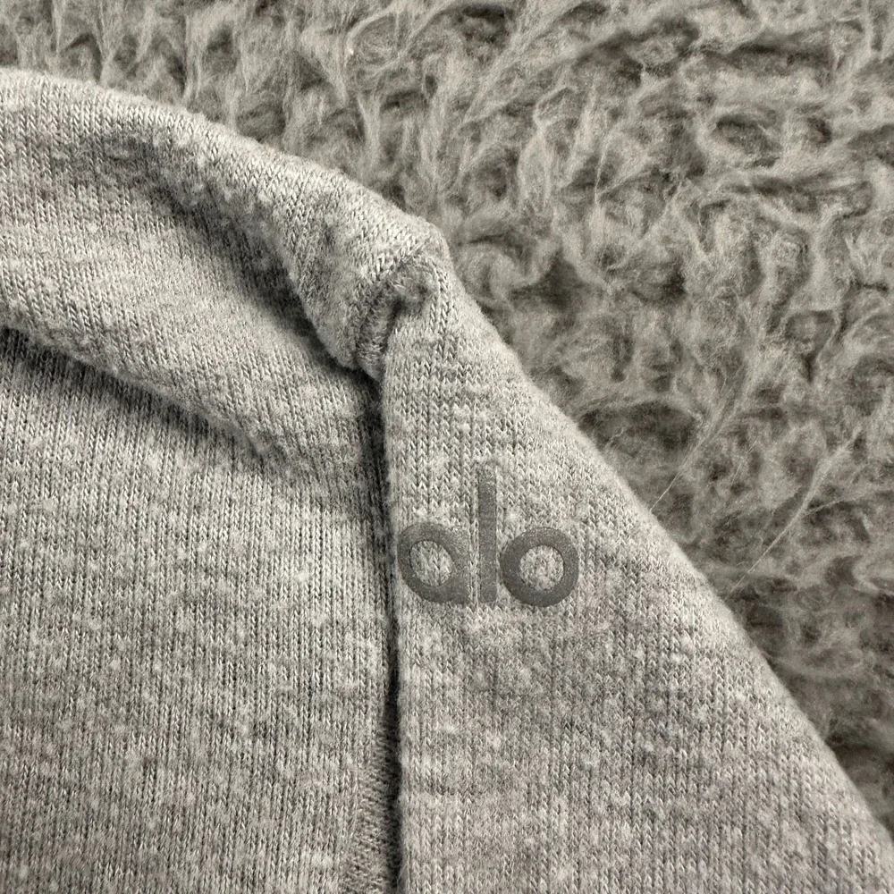 Alo Yoga Soho Hoodie Womens XS Gray‎ Lightweight Zip Up Hooded Loungewear